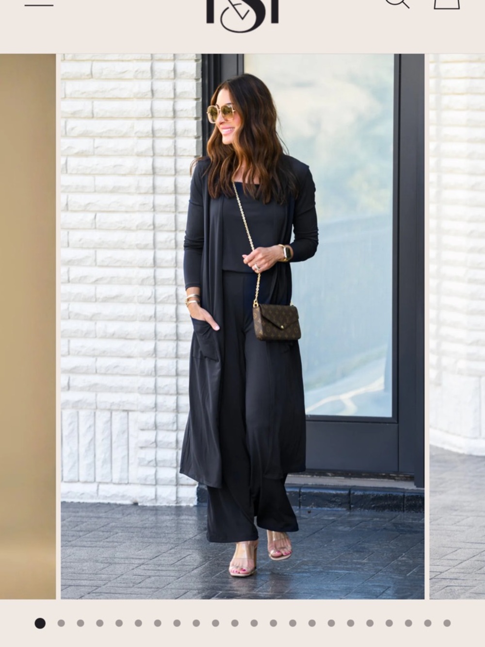 Chic Black Wide-Leg Pantsuit with Longline Cardigan